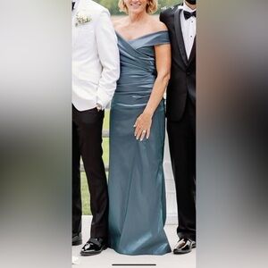 WORN ONCE - Rickie Freeman Teri Jon Dress in Slate